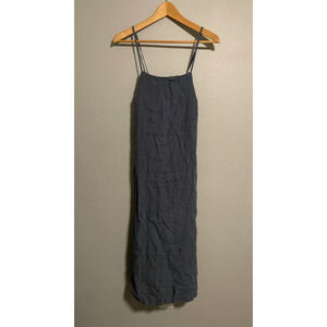 Matteo Los Angeles Womens Slip Dress XS Navy Linen Lightweight Relaxed Lagenlook
